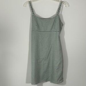 John Galt Brandy Melville Plaid Green Colleen Mini Dress Size S/M